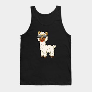 Cool Llama Cute Alpaca With Sunglasses Tank Top